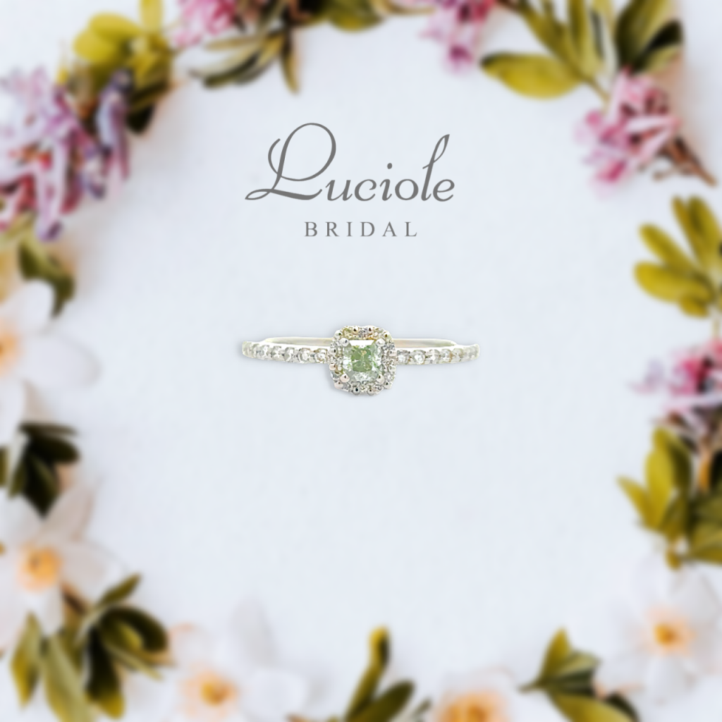 Luciole Bridal Conpeito L-360　ブルーグリーンダイヤリング
