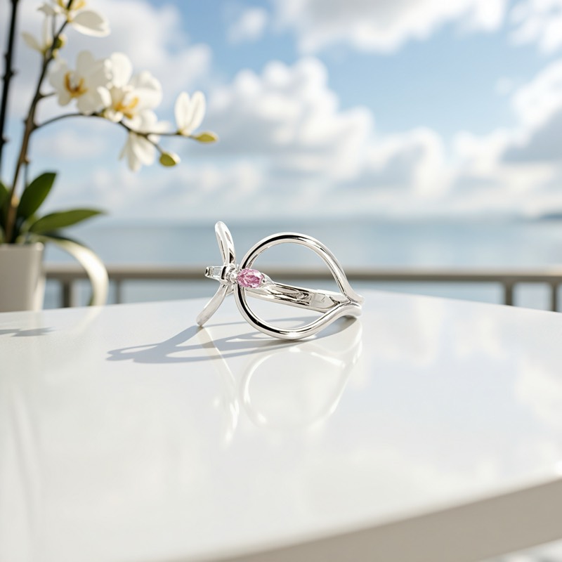 「水面に映る光のように、しなやかに。 0.12ctの純粋な煌めきが、あなたの指先で物語を紡ぎ出す。」